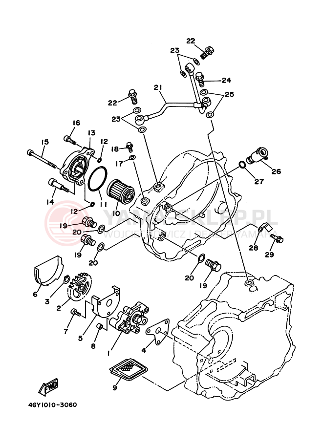 Schemat "Pompa olejowa" do Yamaha TT250R