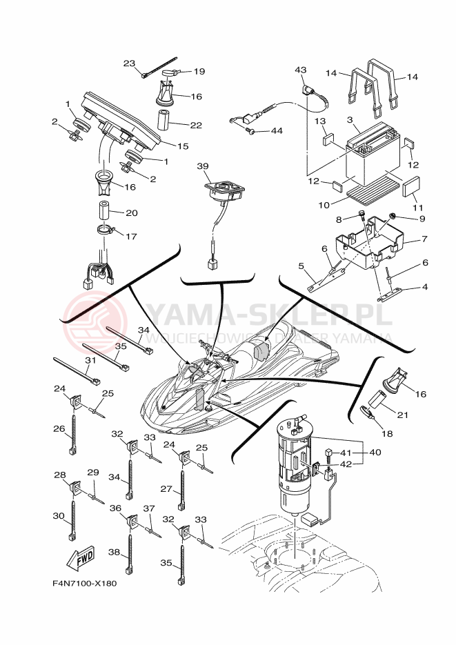 Schemat "układ elektryczny" do Yamaha VX1050A-X