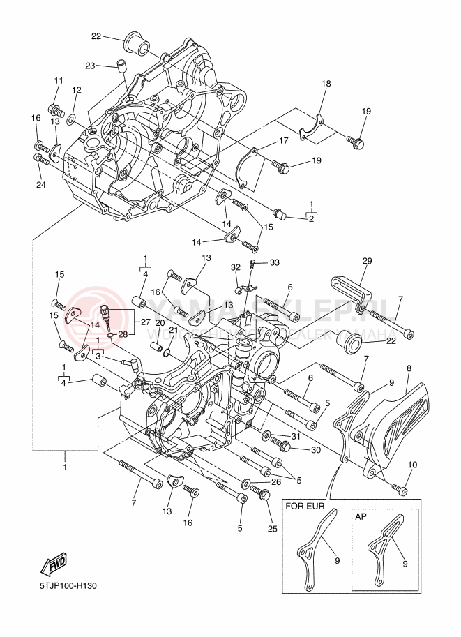Schemat "Obudowa silnika" do Yamaha WR450F