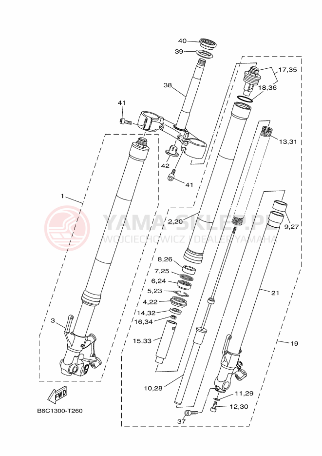 Schemat "Amortyzatory przód" do Yamaha MT-09 SP