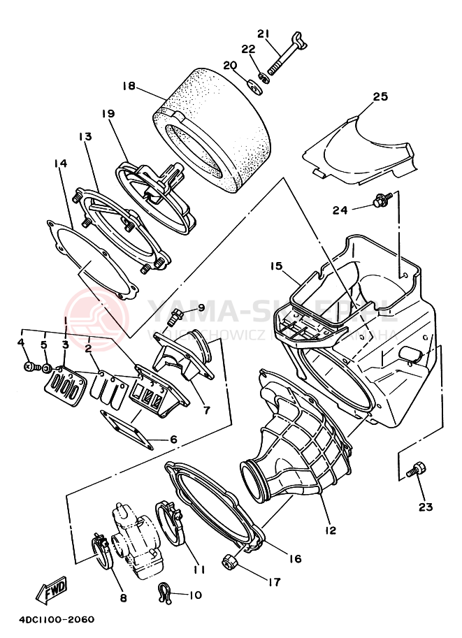 Schemat "Wtrysk paliwa" do Yamaha WR250Z WR250ZD