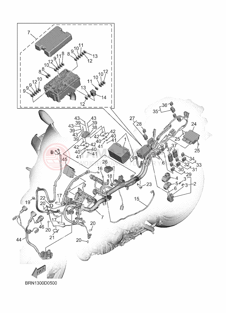 Schemat "układ elektryczny" do Yamaha TRACER 9