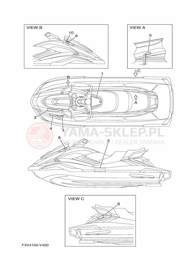 Schemat "naklejki" do Yamaha FX HO