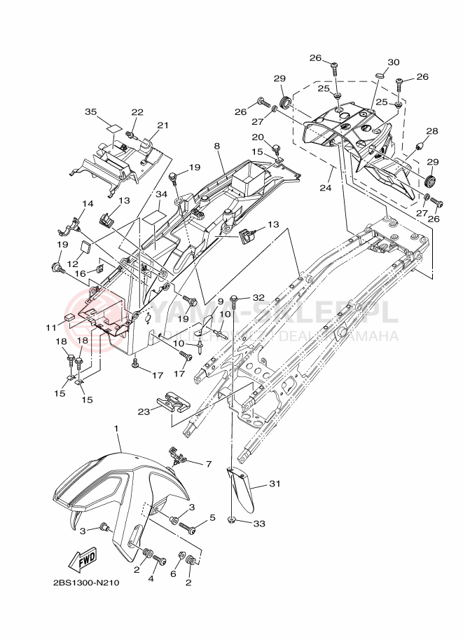 Schemat "błotnik" do Yamaha XT1200Z