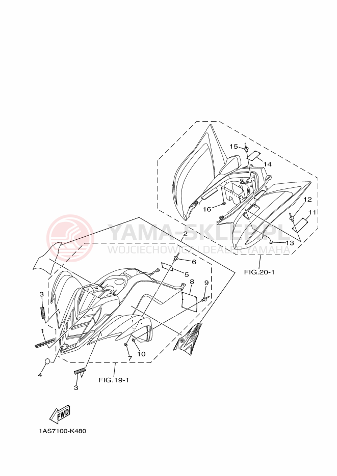 Schemat "naklejki" do Yamaha YFM700R