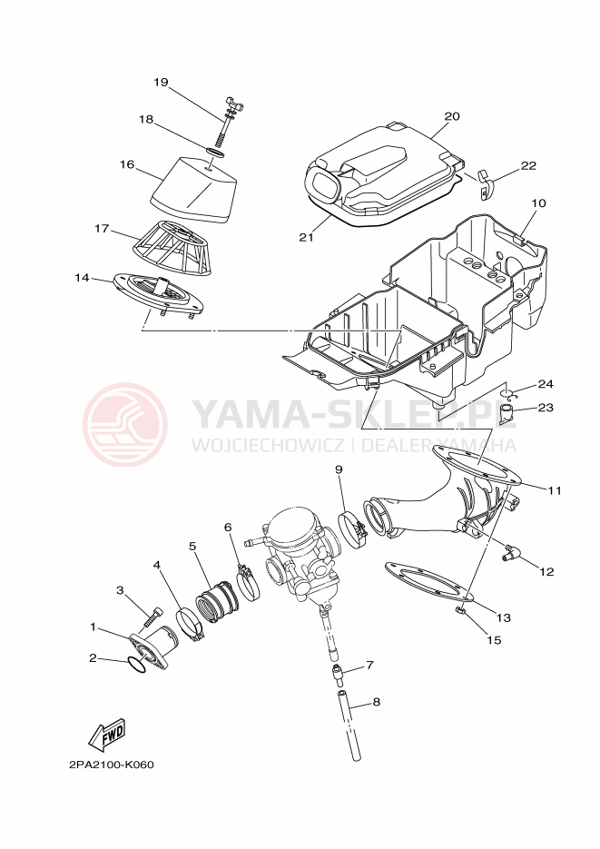 Schemat "Wtrysk paliwa" do Yamaha RAPTOR 125