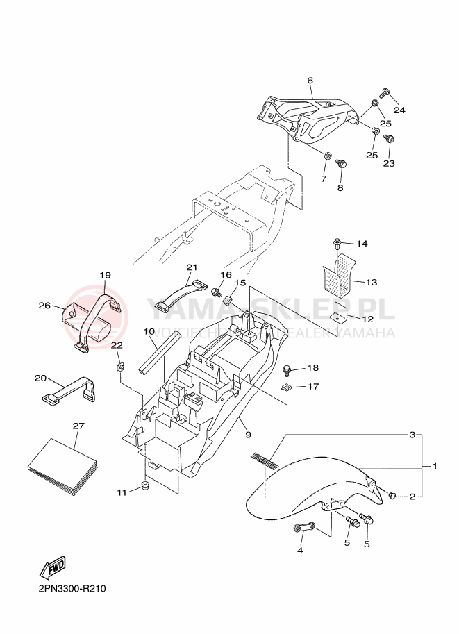 Schemat "błotnik" do Yamaha XJR 1300