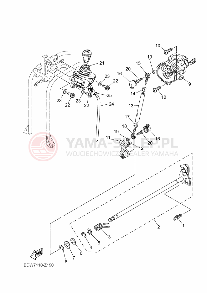 Schemat "Dźwignia zmiany biegów, wałek" do Yamaha YXZ1000R SS