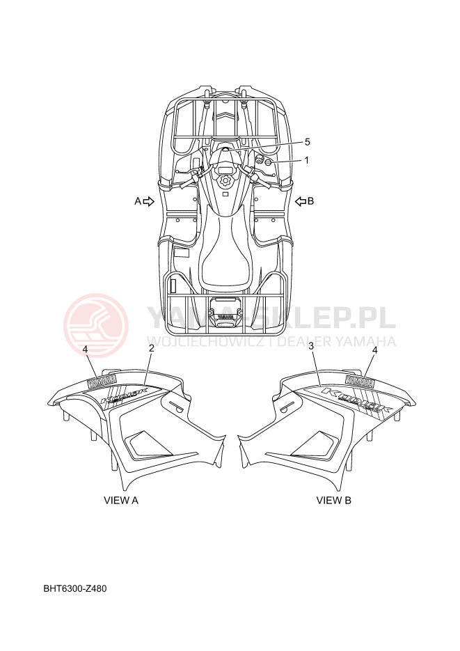 Schemat "Naklejki" do Yamaha KODIAK 450 EPS