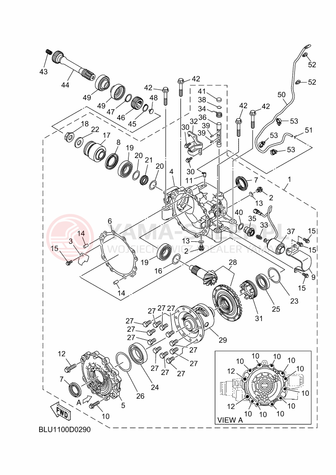 Schemat "WAŁ NAPĘDOWY" do Yamaha WOLVERINE RMAX4 1000 COMPACT LE