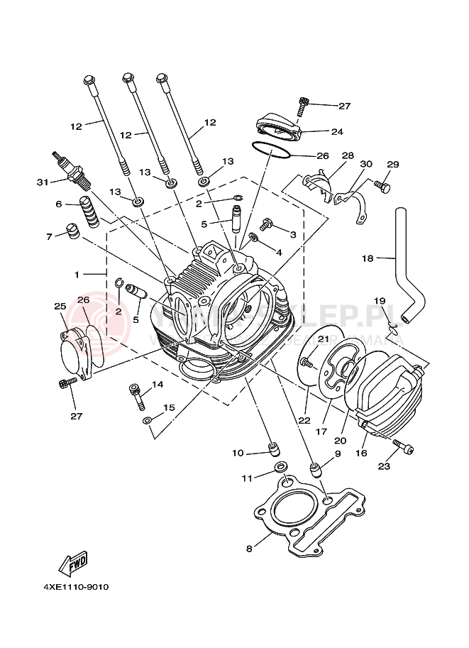 Schemat "głowica" do Yamaha YFM250