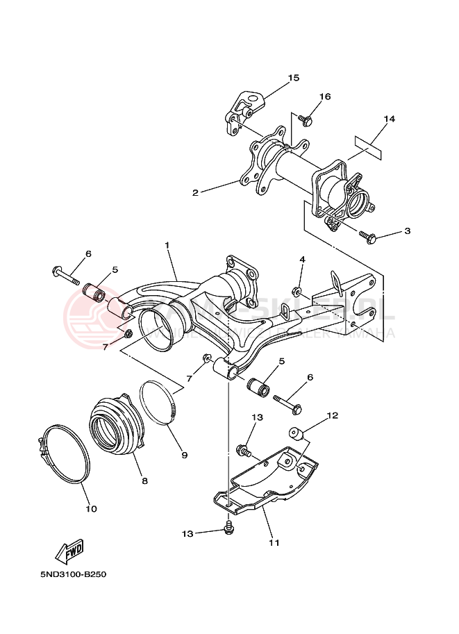 Schemat "wahacz" do Yamaha KODIAK 4WD