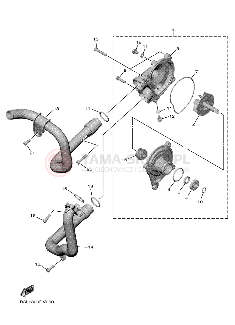 Schemat "Pompa wody" do Yamaha YZF-R1