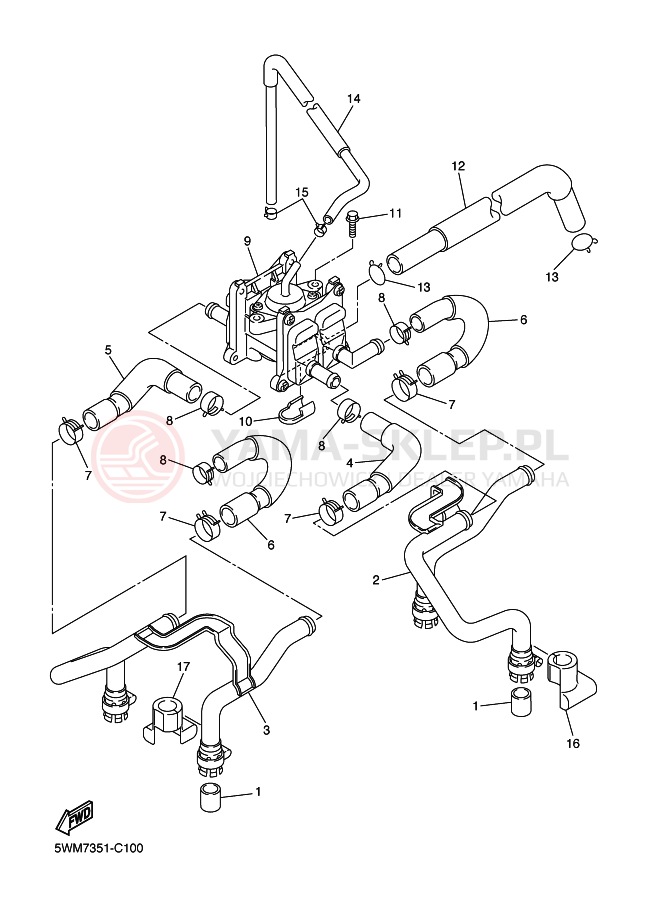 Schemat "System odbioru powietrza" do Yamaha XJR1300
