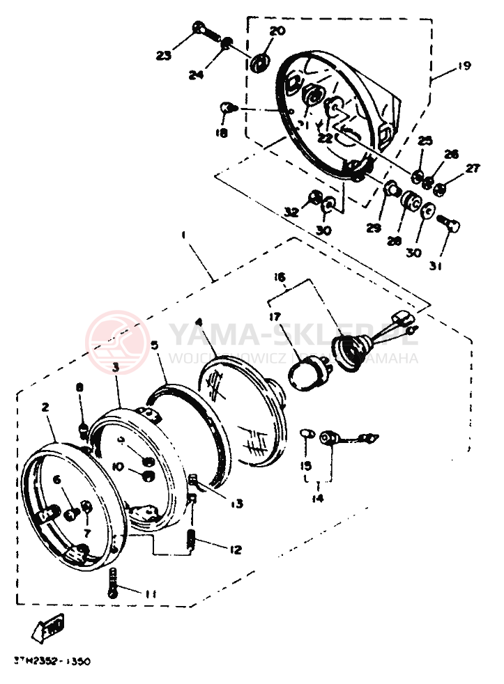 Schemat "Lampa przód" do Yamaha SR250SP