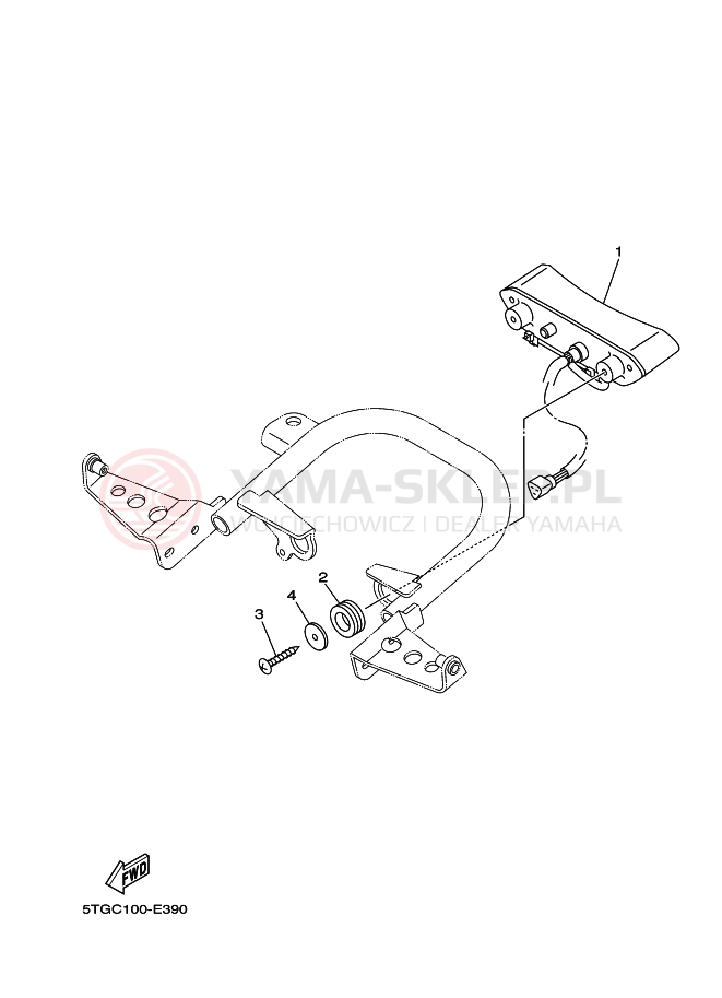 Schemat "TYLNE ŚWIATŁO 2" do Yamaha YFZ450X