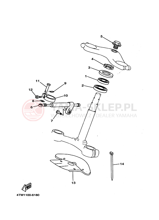 Schemat "Półki zawieszenia" do Yamaha TZ250