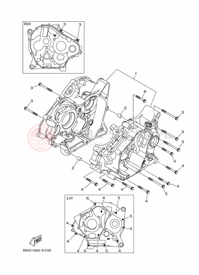 Schemat "Obudowa silnika" do Yamaha YZF-R125