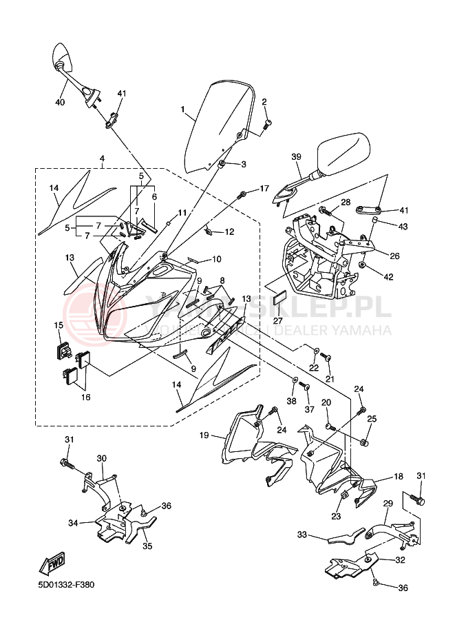 Schemat "Obudowa silnika" do Yamaha FZ1-SA FAZER