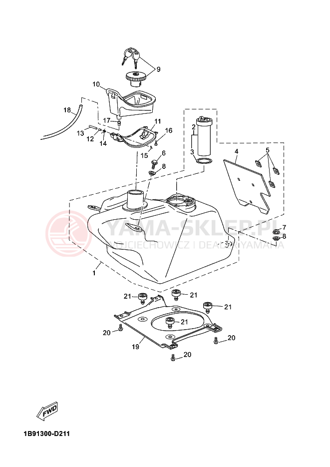 Schemat "zbiornik paliwa" do Yamaha XMAX 125