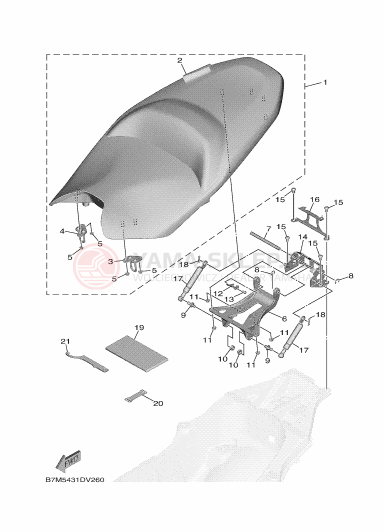 Schemat "siedzenie" do Yamaha TMAX TECH MAX