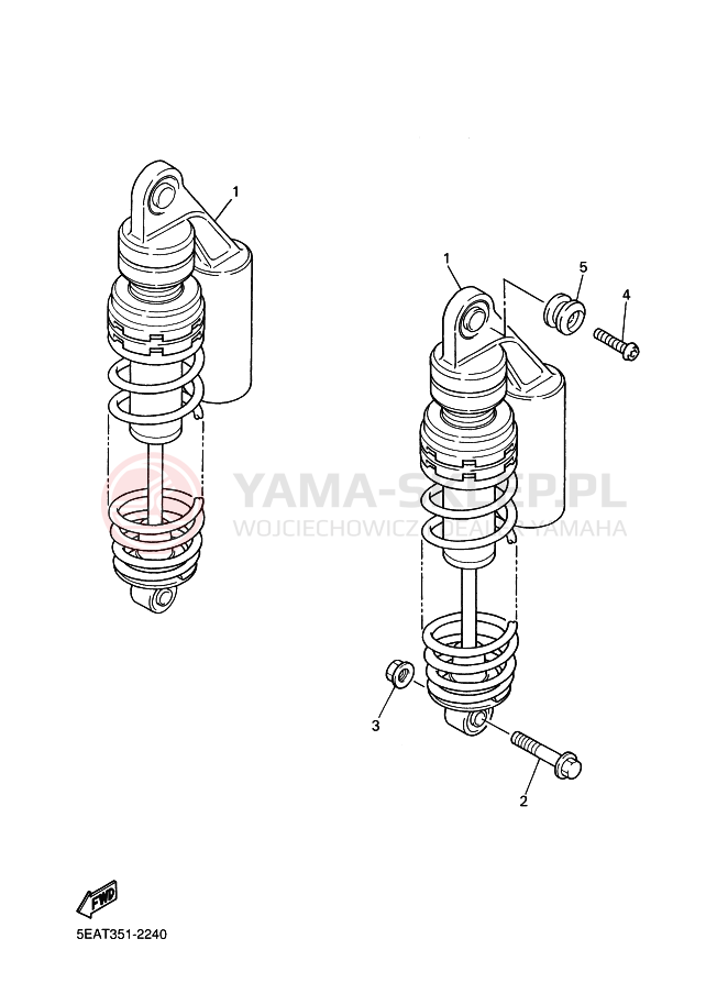 Schemat "zawieszenie tył" do Yamaha XJR1300