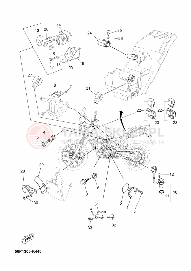 Schemat "układ elektryczny" do Yamaha XT660Z ABS