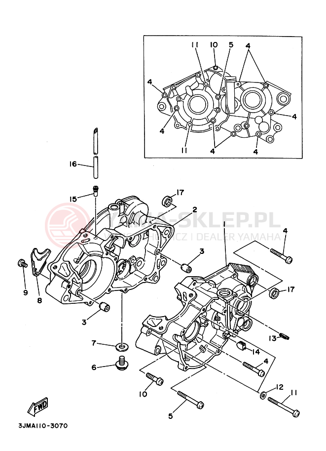 Schemat "Obudowa silnika" do Yamaha BLASTER
