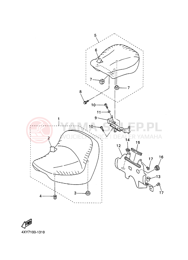 Schemat "siedzenie" do Yamaha XVZ13TF ROYALSTAR VENTURE