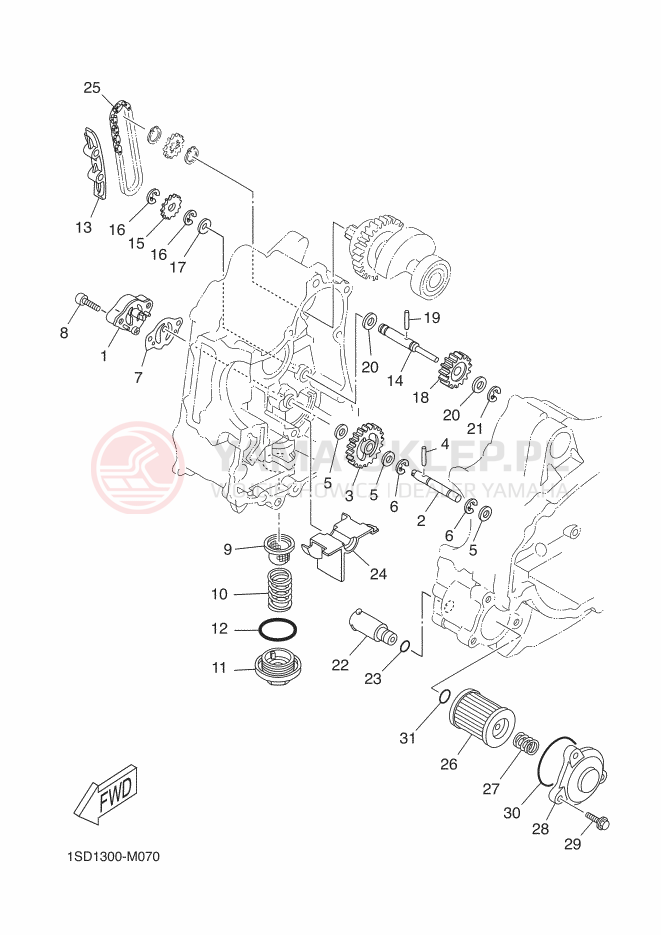 Schemat "Pompa olejowa" do Yamaha X-MAX 400 ABS
