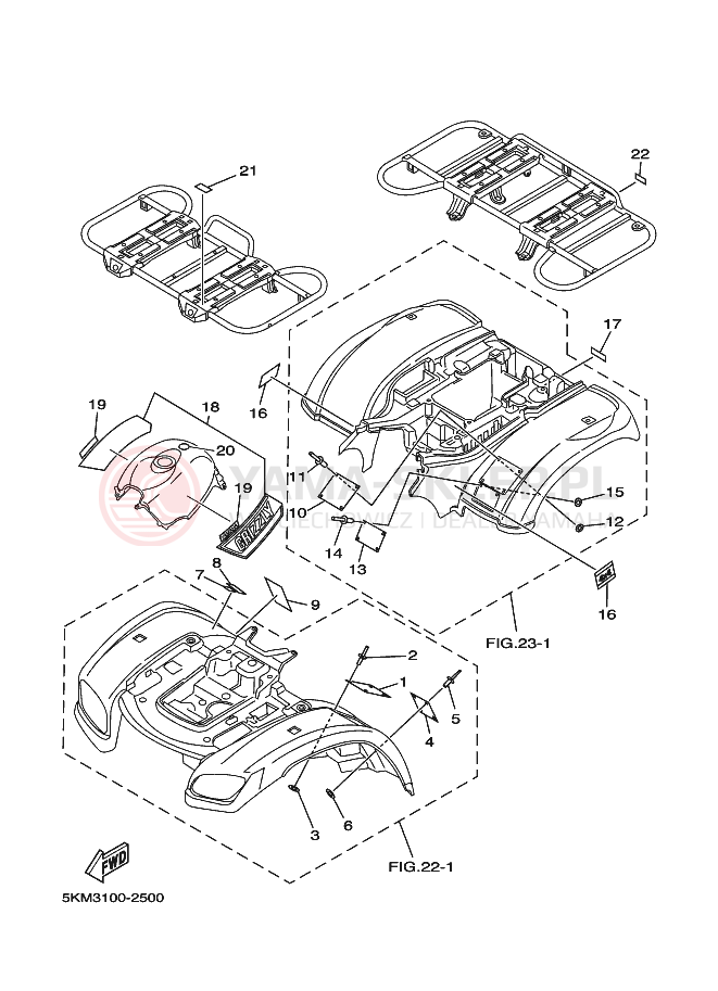Schemat "naklejki" do Yamaha GRIZZLY