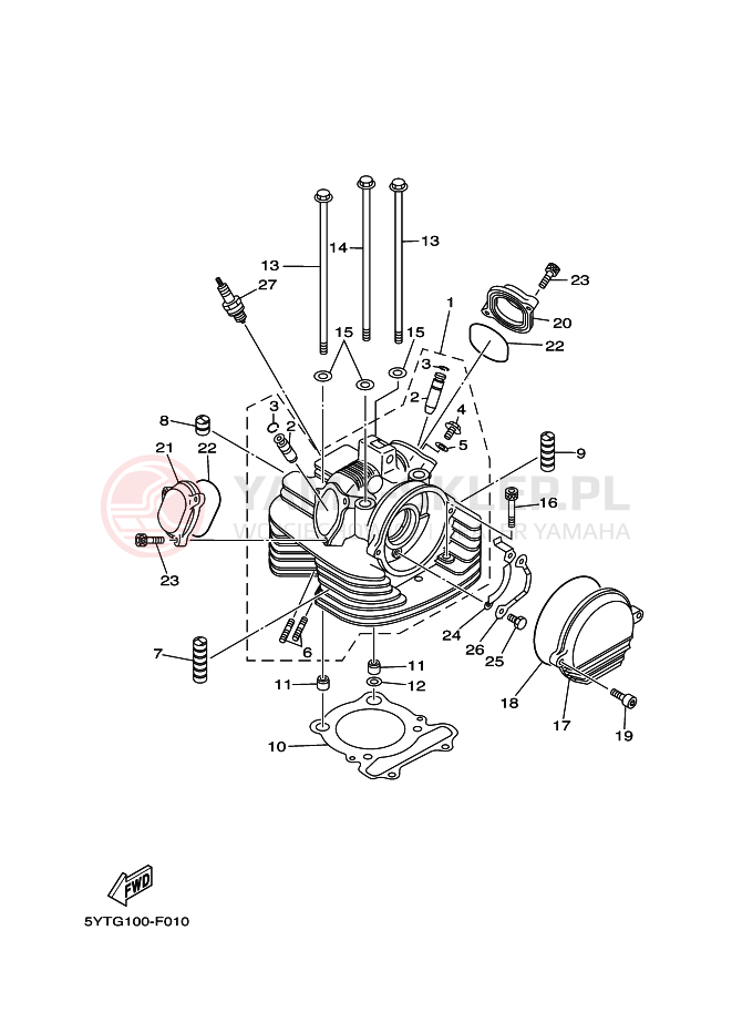 Schemat "głowica" do Yamaha YFM350R