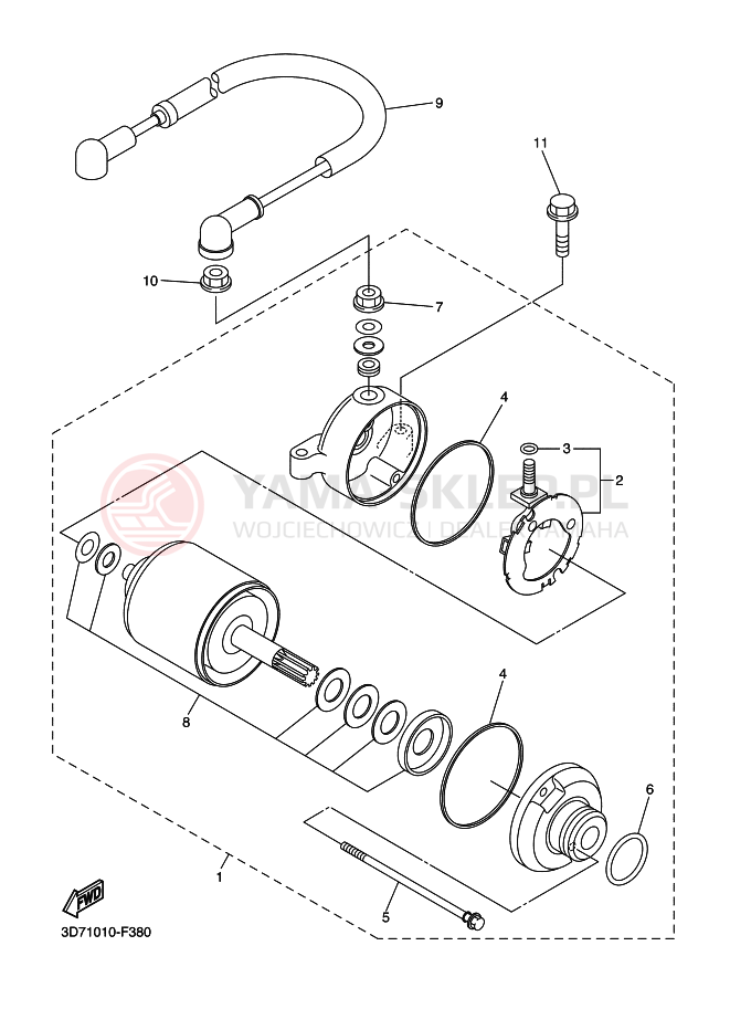 Schemat "rozrusznik" do Yamaha WR250X