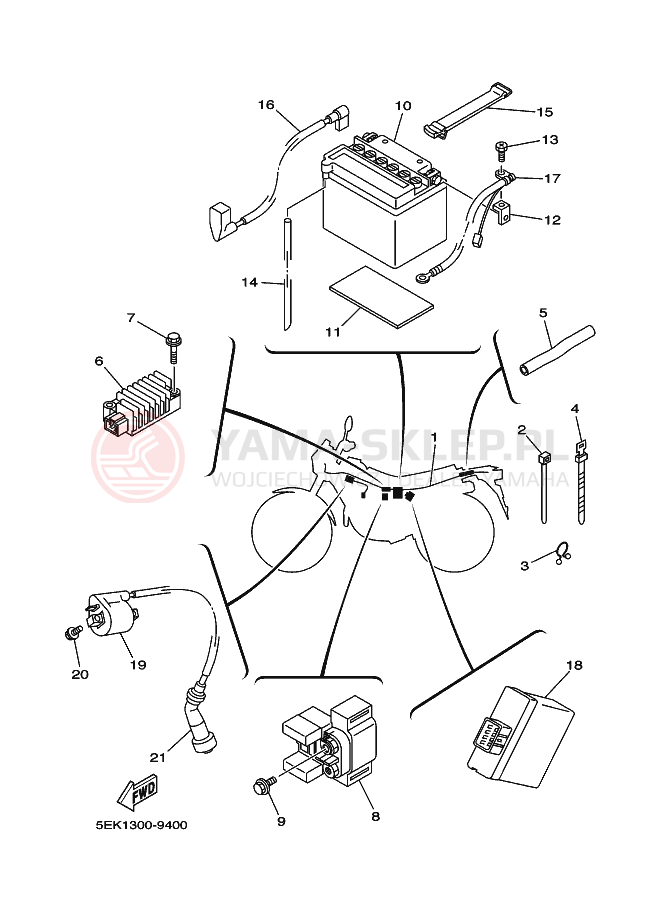 Schemat "układ elektryczny" do Yamaha TW125