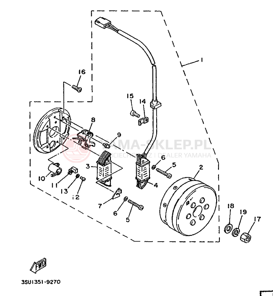 Schemat "prądnica" do Yamaha TY125