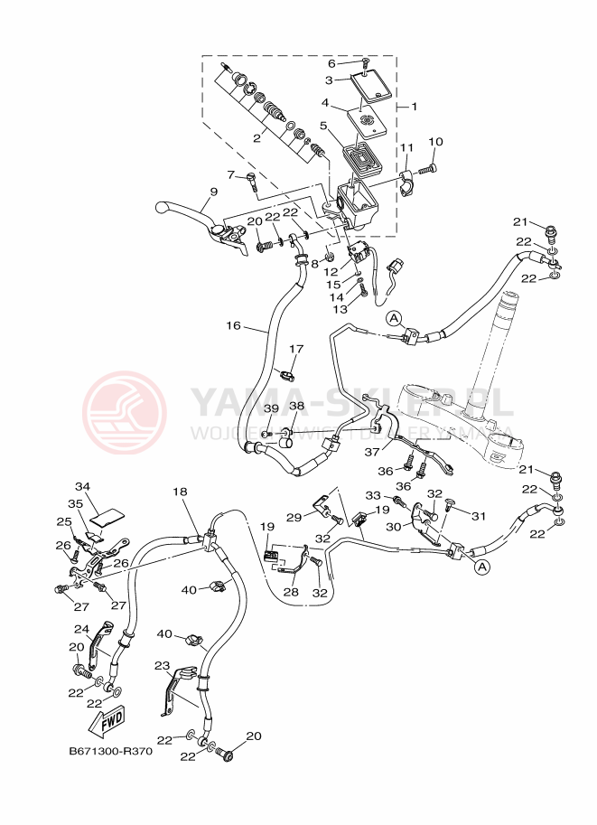 Schemat "Pompa hamulcowa przednia" do Yamaha MT-10