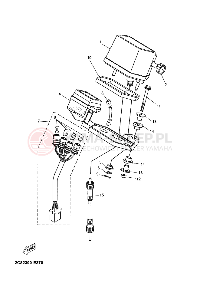 Schemat "licznik" do Yamaha DT125X DT 125 SM