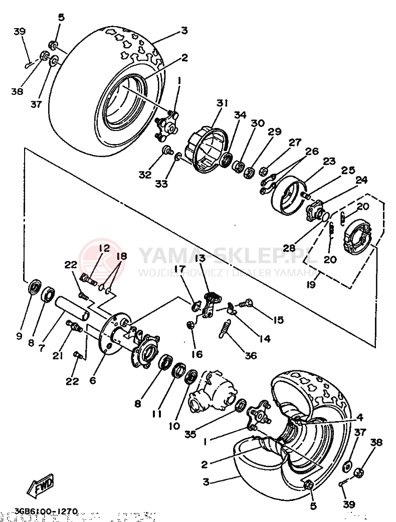 Schemat "Koło tył" do Yamaha CHAMP