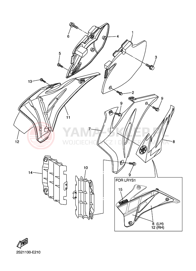 Schemat "Pokrywa boczna" do Yamaha YZ450F