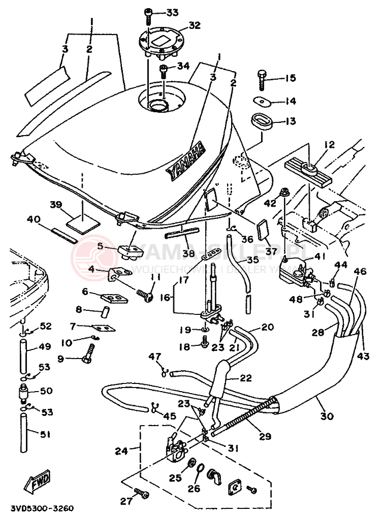 Schemat "zbiornik paliwa" do Yamaha TDM850