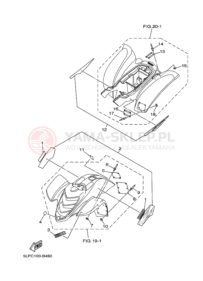 Schemat "naklejki" do Yamaha YFM660RLER