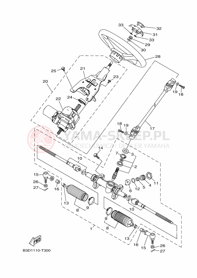 Schemat "Półki zawieszenia" do Yamaha WOLVERINE R