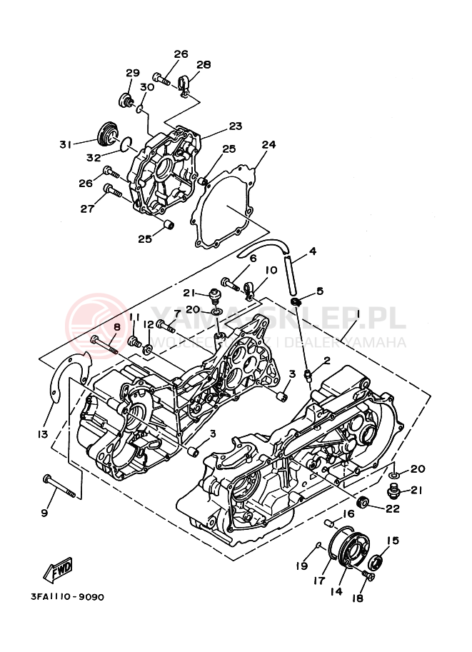 Schemat "Obudowa silnika" do Yamaha BREEZE