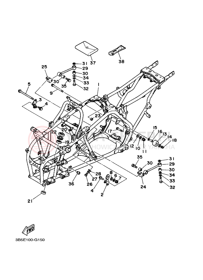 Schemat "rama" do Yamaha BANSHEE