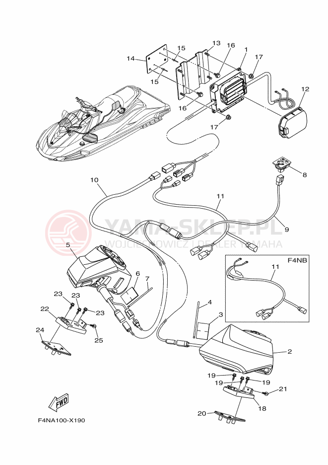 Schemat "układ elektryczny" do Yamaha VX1050E-X