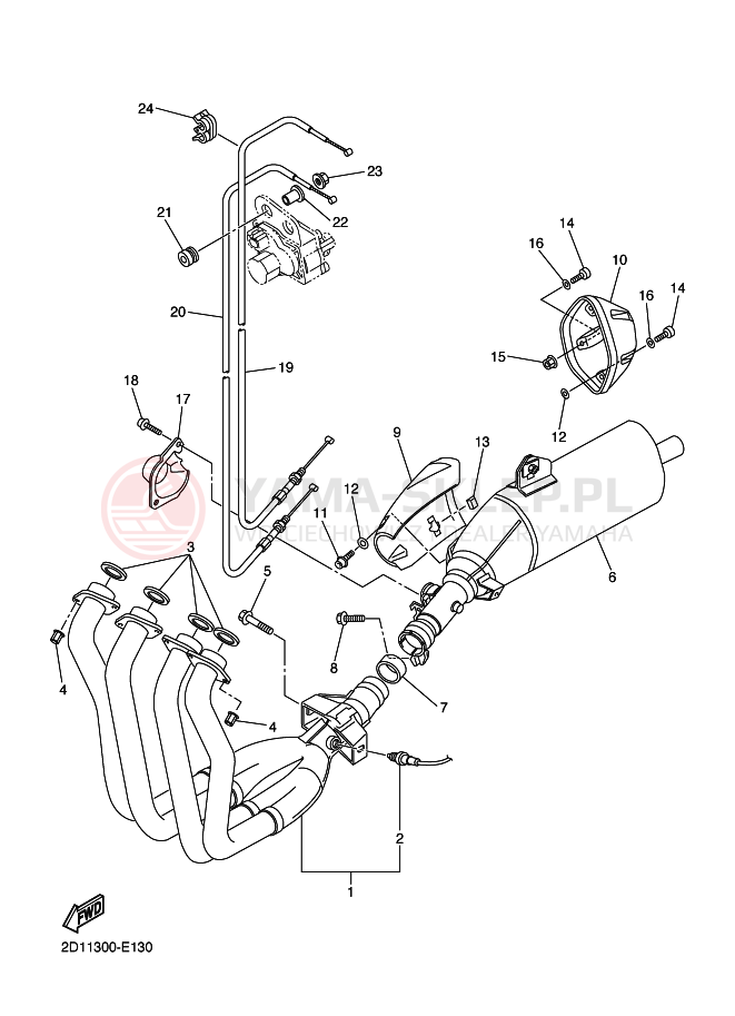 Schemat "Wydech końcowy" do Yamaha FZ1-N FAZER