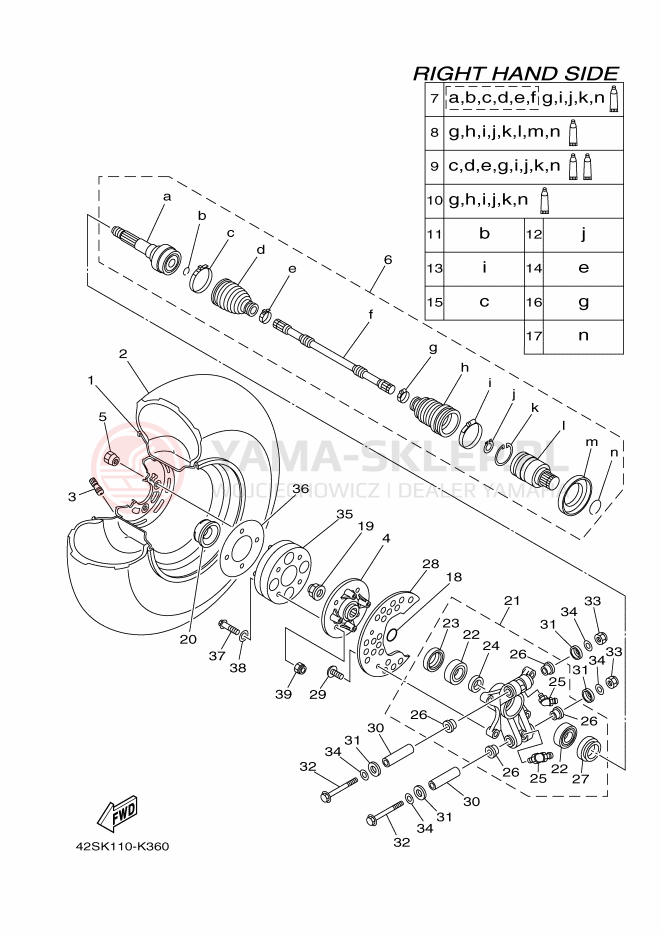 Schemat "Koło tył" do Yamaha YXR700F