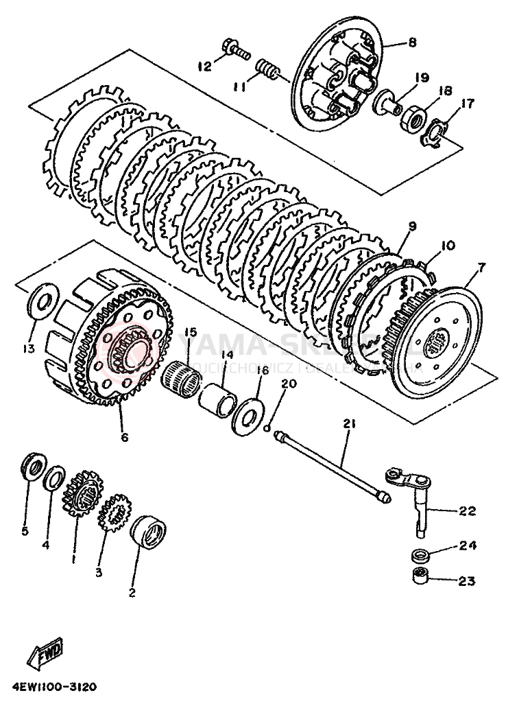 Schemat "sprzęgło" do Yamaha YZ250