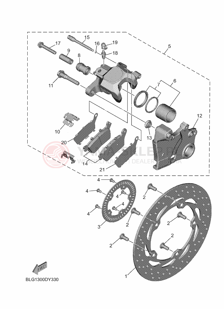 Schemat "Zacisk hamulcowy tylny" do Yamaha TRACER 9 GT+