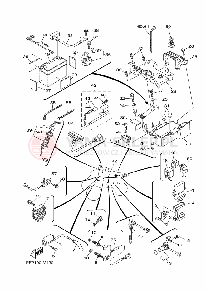 Schemat "układ elektryczny" do Yamaha YFM700RSE